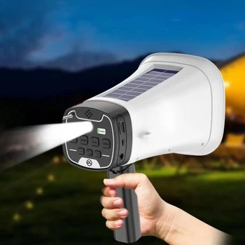 Акумуляторний гучномовець з Bluetooth, FM та LED ліхтариком, бездротовий динамік мегафон Білий L-026-White