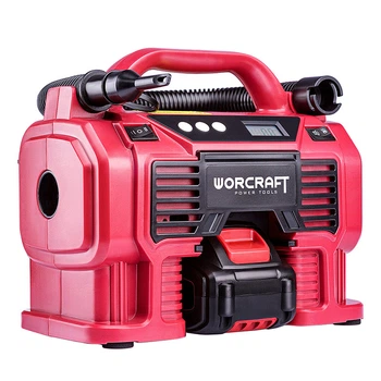 Аккумуляторный воздушный компрессор Worcraft CAC-S20LiA с АКБ (4А) и ЗУ, автомобильный 11бар