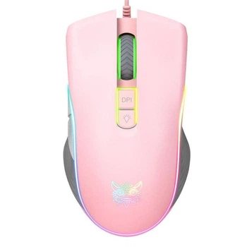 Дротова комп'ютерна ігрова миша Onikuma CW908 с RGB підсвічуванням Pink