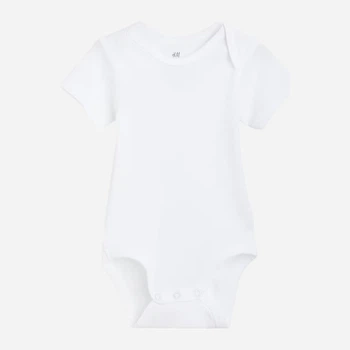 Детское боди-футболка для новорожденной девочки H&M 1194760001c20 56 см Белое (KC1000000047534)