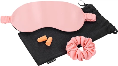 Набір для сну персиковий у подарунковому чохлі "Relax Time" — MAKEUP Gift Set Pink Sleep Mask, Scrunchie, Ear Plugs (1022535-27884035)