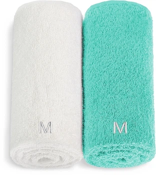 Набор полотенец для лица, белое и бирюзовое "Twins" - MAKEUP Face Towel Set Turquoise + White 2шт (1182416-119633)