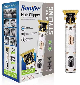Машинка для стрижки, белая - Sonifer SF-9606 (1354355-27075384)