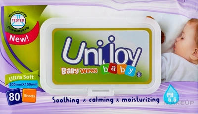 Вологі дитячі серветки - Unijoy Baby Wipes 80шт (1357750-27075669)