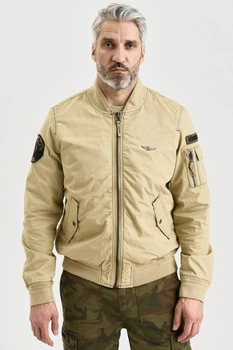 Бежевий бомбер з патчами Aeronautica Militare 7349 54