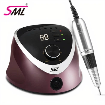 Фрезер для маникюра SML Nail Sander M12 с педалью, розовый