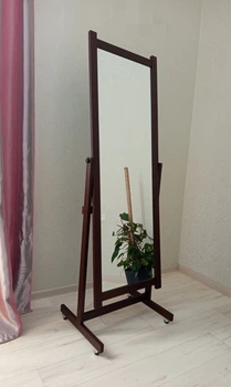 Зеркало напольное на колесиках Фацет Akser 160x50x45 см Коричневое AKSRBR