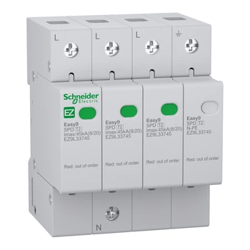 Пристрій захисту від імпульсних перенапруг Schneider Electric Easy9 3Р+N 45кА/20кА/1,5кВ EZ9L33745