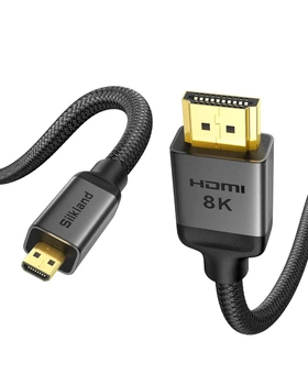 Кабель Silkland microHDMI to HDMI 2.1 8K@60Hz, 48Gbps, 2м чорний