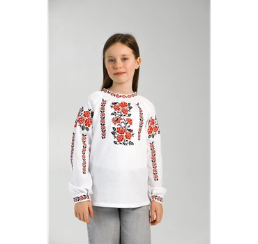 Вишиванка для дівчинки Борщівська Vovna Біла 128 см (5000819)