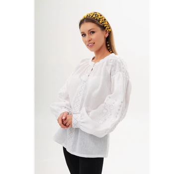 Вишиванка жіноча Діамант Vovna Біла розмір 58 XXXL (5000552)