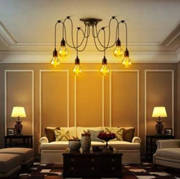 Потолочный светильник Loft Паук на 6 ламп черный ZD74