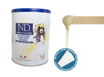 Воск белый перламутровый для депиляции с ароматом меда Norma de Durville Honey Rosin pearly white wax 800мл