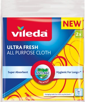 Серветка універсальна Vileda Ultrafresh Антибактеріальна 34х34 см 2 шт (172526)