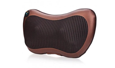 Массажная подушка Car & Home Massage Pillow для дома и машины от сети и прикуривания авто цвет коричневый