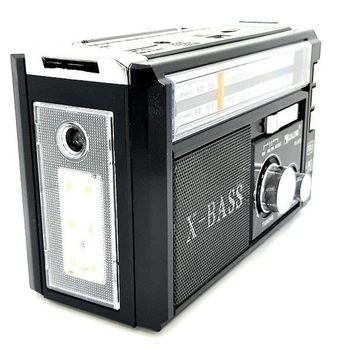 Радиоприемник Golon X-BASS TF/USB/5V с фонариком от 2 батарейки R20 + сеть черный