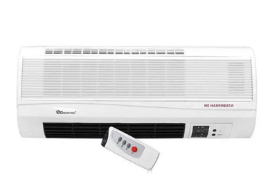 Настенный тепловентилятор Domotec 2000 Вт с пультом / 3 режима работы обдув теплый горячий цвет белый