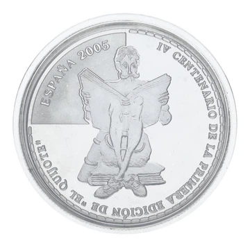 Монета Испания 10 евро 2005 Серебро UNC М. Сервантес - 400 лет роману Дон Кихот