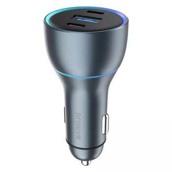 Автомобільний Зарядний Пристрій Proove Super Charge 130W (2 Type-C + USB) Metal Gray