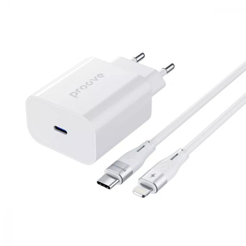 Блок живлення Proove Rapid 20W (Type-C) + Кабель Type-C to Lightning White