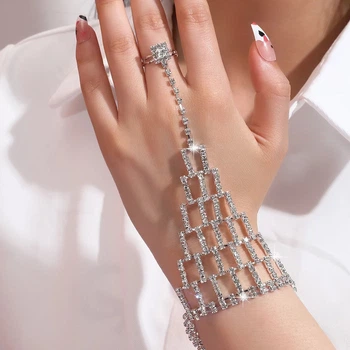 Слейв-браслет зі стразами Honey Fashion Accessories сріблястий (12-55/2)