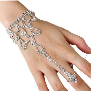 Слейв-браслет зі стразами Honey Fashion Accessories сріблястий (12-55/4)