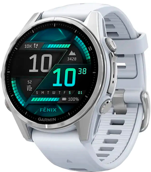 Смарт-часы Garmin fenix 8 43mm AMOLED Silver with Whitestone Silicone Band (010-02903-00)