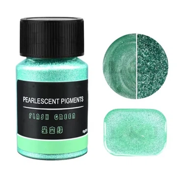 Декоративный сухой пигмент блестящий зеленый 10 гр для эпоксидной смолы (2478)
