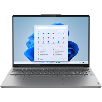 Ноутбук Lenovo Yoga Pro 9 16IMH9 (83DN003RRM) Luna Grey, Екран 16" Mini LED (3200x2000) 3.2K 165 Гц, матовий / Intel Core Ultra 9 185H (2.3 - 5.1 ГГц) / RAM 32 ГБ / SSD 1 ТБ / nVidia GeForce RTX 4060, 8 ГБ / Windows 11 Pro