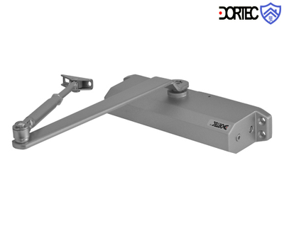 Доводчик DT-514H с фиксацией в открытом положении,45-85 кг, 248x45x72 , серебро