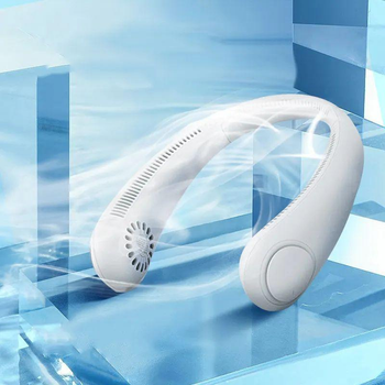 Вентилятор на шию міні портативний USB Cat-neck Fan гнучний з акумулятором Hurry Bolt vt-1010-white