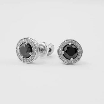 Сережки LUNET з білого золота, з діамантами 336181122