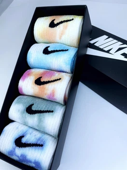 Мужские Высокие носки - Tie-Dye - Подарочный набор в коробке 5 пар 40-45