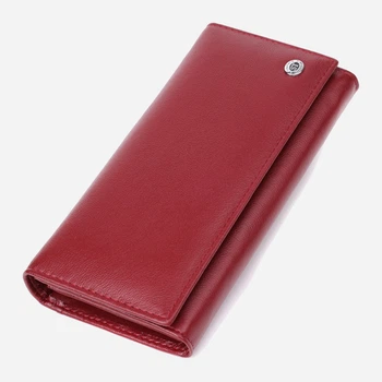 Гаманець жіночий для карток з натуральної шкіри ST Leather Accessories leather-23089 Бордовий