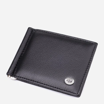 Портмоне мужское для карточек из натуральной кожи ST Leather Accessories leather-23092 Черное