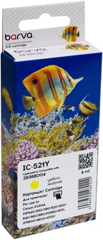 Картридж Barva совместимый с Canon CLI-521Y (2936B004) 9 мл 800 стр Yellow (IC-521Y)