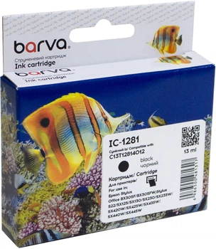 Картридж Barva совместимый с Epson T1281 (C13T12814011/C13T12814012) 13 мл 255 стр Black (IC-1281)