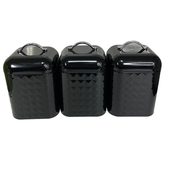 Набір металевих банок 3 предмети Maestro MR-1676-3-1S-Black