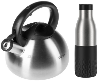 Набор Tefal Чайник со свистком 2.5 л + Термобутылка Bludrop soft touch 500 мл Графит (SET17_2пр.)