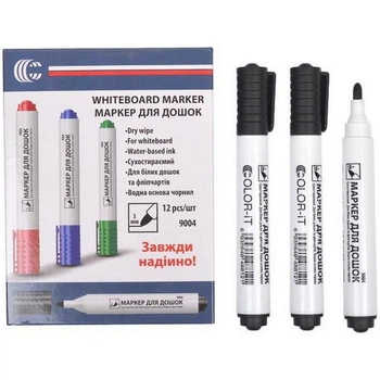 Маркер для доски черный COLOR-IT 9004 "C"