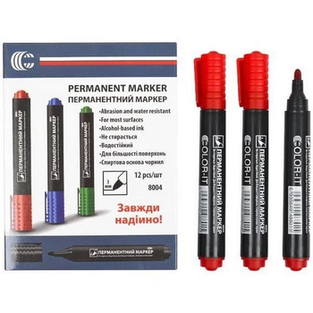 Маркер перманентный красный COLOR-IT 8004 "C"