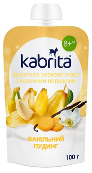 Пудинг злаковый Kabrita ванильный с козьими сливками для детей от 8 месяцев, 100 г