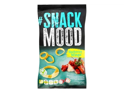 Снеки SNACK MOOD 140г Курячі крильця барбекю з пелет пшенично-картопляні м/уп
