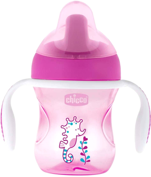 Поїльник-непроливайка Chicco Transition Cup 6м + Рожевий 200 мл (8058664070008)