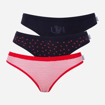 Набор трусиков слипов женских хлопковых U.S. Polo Assn 66425 38 3 шт Комбинированный (8680557419573)
