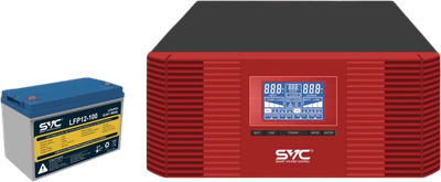 ДБЖ SVC XL-600 1200ВА/1000Вт LiFePO4 100Ah/1280Wh (XL-1200+12.8V 100Ah)