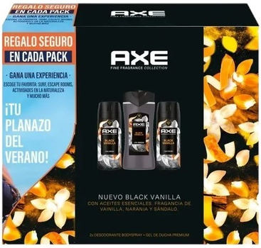 Zestaw dla mężczyzn Axe Black Vanilla Żel pod prysznic 300 ml + Dezodorant w sprayu 2 x 150 ml (8720182957627)
