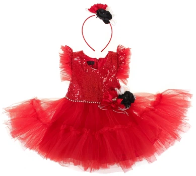 Сукня святкове + прикрасою + обруч Camellia Червоний 86 см 0503 (538704)