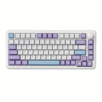 Беспроводная механическая клавиатура Attack SHARK X85 (82 клавиши, BT, 2.4 Гц, USB Type-C, White Purple)