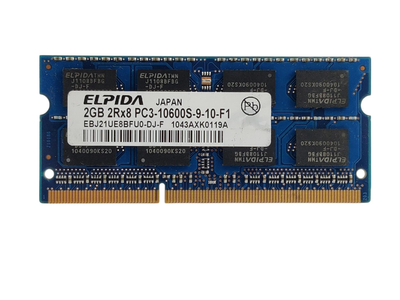 Оперативная память для ноутбука SODIMM Elpida DDR3 2Gb 1333MHz PC3-10600S (EBJ21UE8BFU0-DJ-F) 14151 Б/У